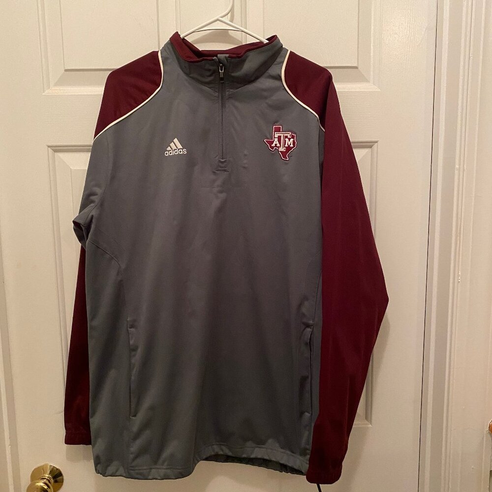 Texas A&M Aggies Men's Adidas Track & Field Team Issued 1/2 Zip Jacket Medium